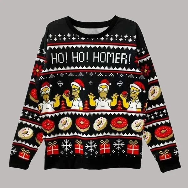 Simpsons Ugly Christmas Sweater - Ho! Ho! Homer! (ONLINE ORDER ONLY)
