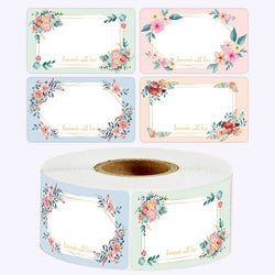 250pcs 3*5CM Flowers Name Labels Kitchen Blank Handwritten Date Stickers Refrigerator Freezer Food Storage Small Business (ONLINE ORDER ONLY)