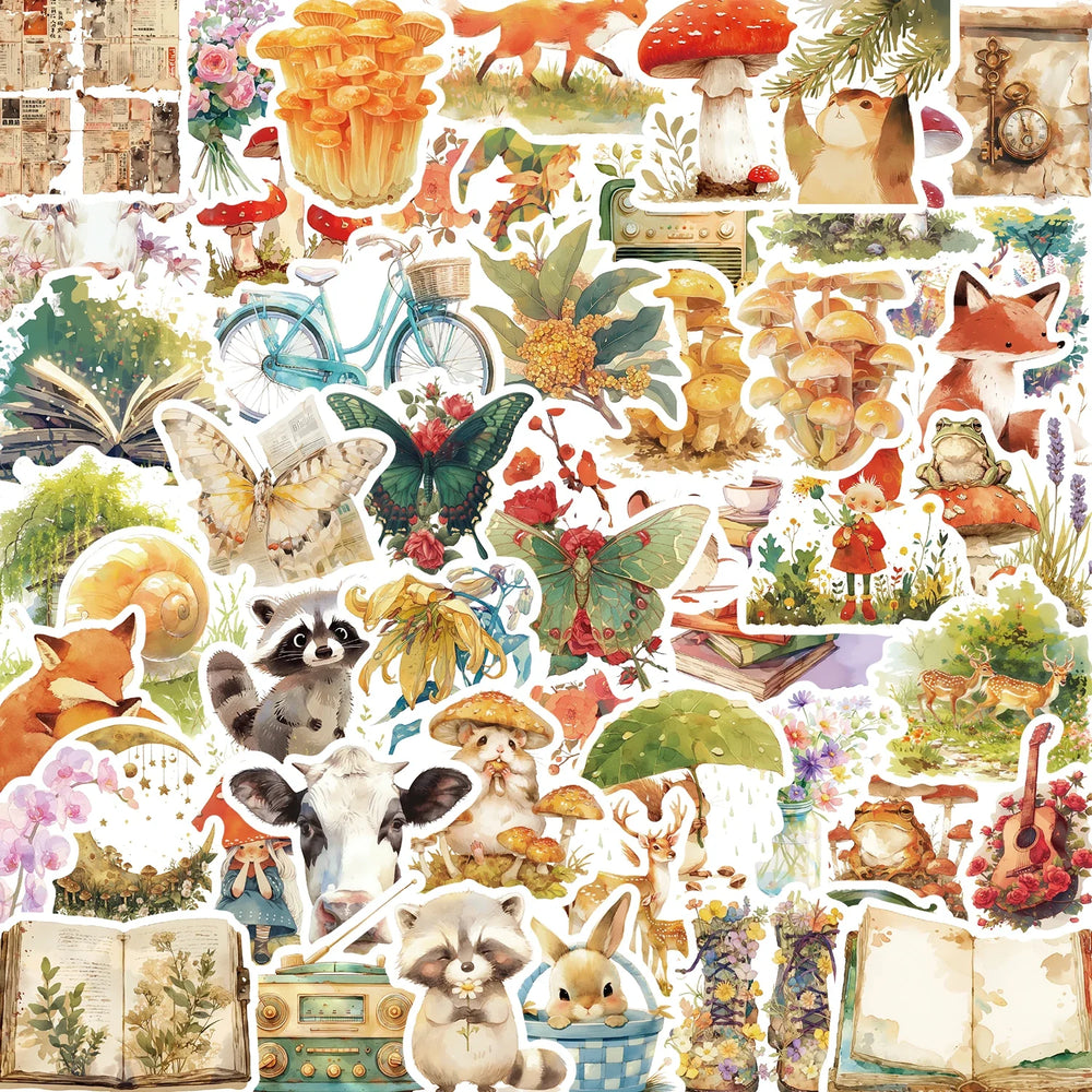 50pcs Cute Fairytale Animals Graffiti Stickers Cartoon DIY Skateboard Phone Case Laptop Waterproof Cool Sticker Decals Toy (ONLINE ORDER ONLY)