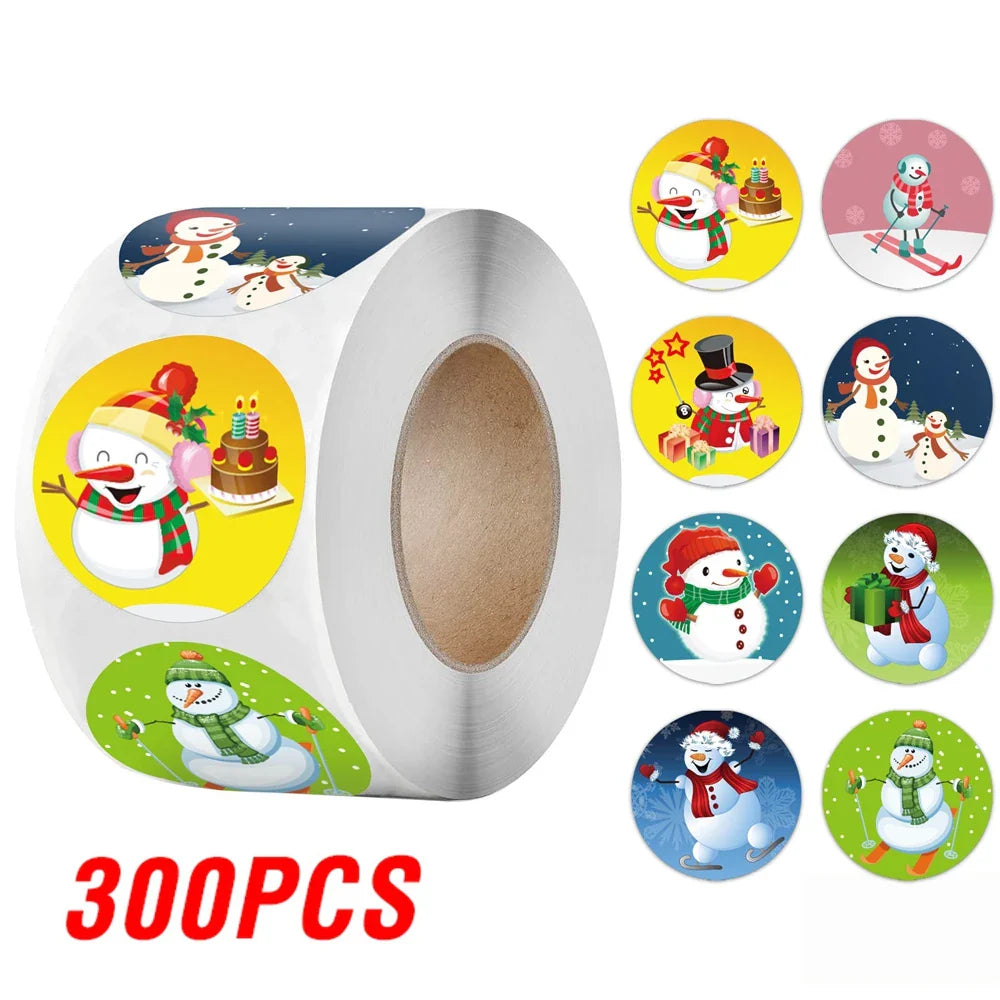 100-500Pcs Merry Christmas Stickers Xmas Envelope Seal Stickers for Christmas Decoration, Wedding Party, Holiday Gift Package (ONLINE ORDER ONLY)