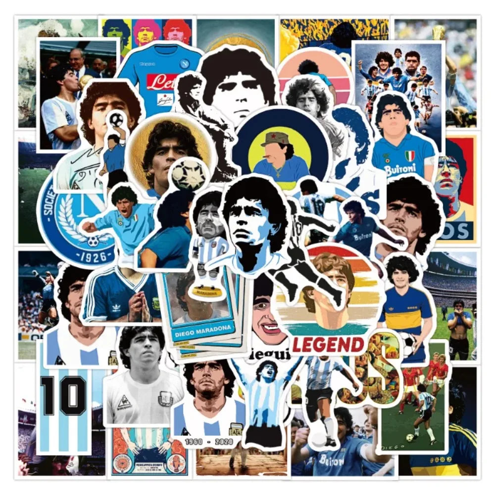 50Pcs Soccer Star Tribute Football Graffiti Stickers DIY Luggage Guitar Laptop Waterproof PVC Classic Toy Sticker Decals (ONLINE ORDER ONLY)