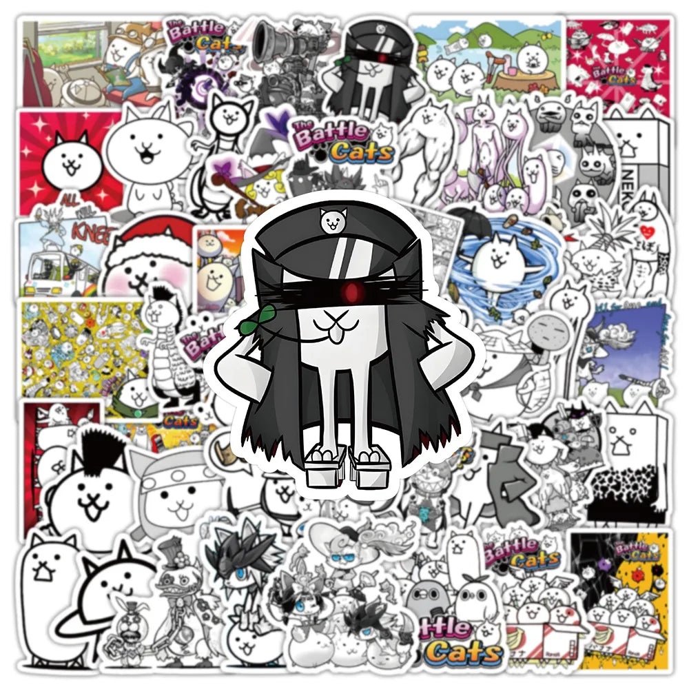 Battle Cats Stickers Cartoon Game Decals for Laptop Phone Guitar Car Bike Skateboard (Online Order Only)