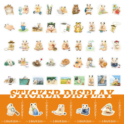 10/30/50/100PCS Kawaii Hamster Stickers Cute Animal Cartoon Graffiti DIY Decals Luggage Laptop Phone Guitar Bike Skateboard Toy (ONLINE ORDER ONLY)