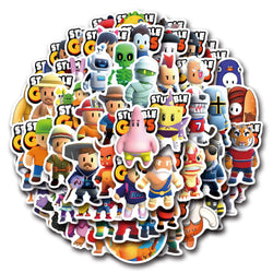 10/30/55PCS Funny Stumble Guy Stickers Cartoon Graffiti Sticker Game DIY Scrapbook Luggage Laptop Car Bike Skateboard Kids Toy (ONLINE ORDER ONLY)