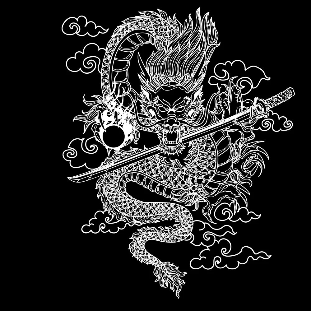 Japane Anime Detachment Car Sticker For Katana And Black Dragon Decoration Movement Style Die Cutting Waterproof PVC Vinyl Decal (ONLINE ORDER ONLY)