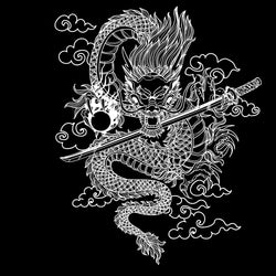 Japane Anime Detachment Car Sticker For Katana And Black Dragon Decoration Movement Style Die Cutting Waterproof PVC Vinyl Decal (ONLINE ORDER ONLY)