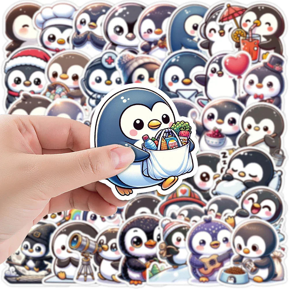 Penguin Cartoon Stickers Set for Skateboard, Notebook, Phone, Bike, Fridge, Kids Gift (ONLINE ORDER ONLY)