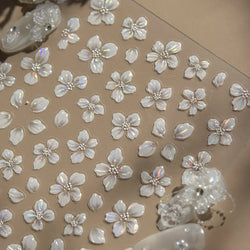 Vigour Crystal Flower Peach Blossom Garden Springtime Petal Self Adhesive Nail Art Stickers Chic Jelly Rhinestone Manicure Decal (ONLINE ORDER ONLY)