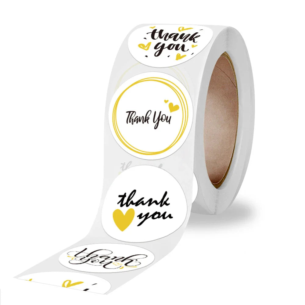 500pcs/roll Handmade with Love Letter Stickers Thank You Stickers Labels Wedding Box Gift Packing Decoration Stationery Stickers (ONLINE ORDER ONLY)