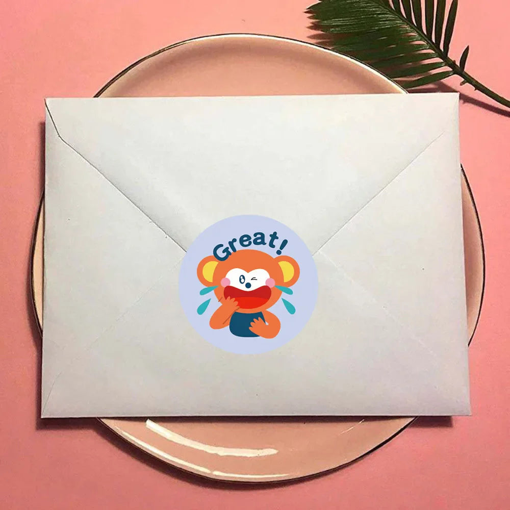 100-500pcs Cute Animal Reward Stickers with Word Motivational Stickers for School Teacher Kids Student Stationery Stickers (ONLINE ORDER ONLY)
