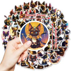 Egyptian Cat Cartoon Stickers for Phone Laptop Luggage Skateboard Gift (Online Order Only)