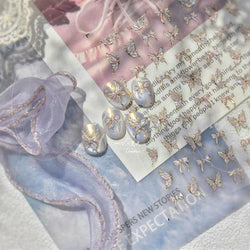 Bowknot Ribbon Butterfly Jelly Shiny Sparkling Delicate Charming Bow Tie 5D Nail Art Decorations Stickers DIY Manicure Decals (ONLINE ORDER ONLY)