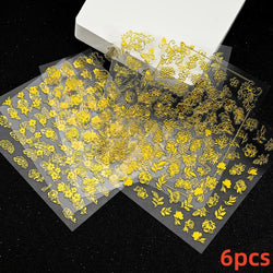 6 Sheets Moon/Star Nail Art Sticker Adhesive Gold Color Sticker Sheets Universal Constellation Shapes Sticker Art Decoration (ONLINE ORDER ONLY)