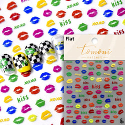 Colourful Graffiti Round Dot Line Water Droplet Cute Comma Geometric Jelly 5D Self Adhesive Nail Art Stickers Manicure Decals (Online Order Only)