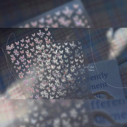 Shiny Butterfly White Pink Purple Romantic Animals Retro Photo Frame Chic Delicate Adhesive Nail Art Stickers 5D Manicure Decals (ONLINE ORDER ONLY)