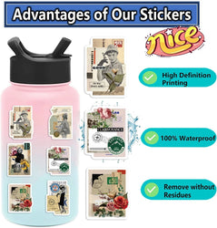 53PCS Sticky Note Stickers Vintage Retro DIY Diary Sticker For Laptop Luggage Skateboard Graffiti Decals Fun Classic Toy (ONLINE ORDER ONLY)