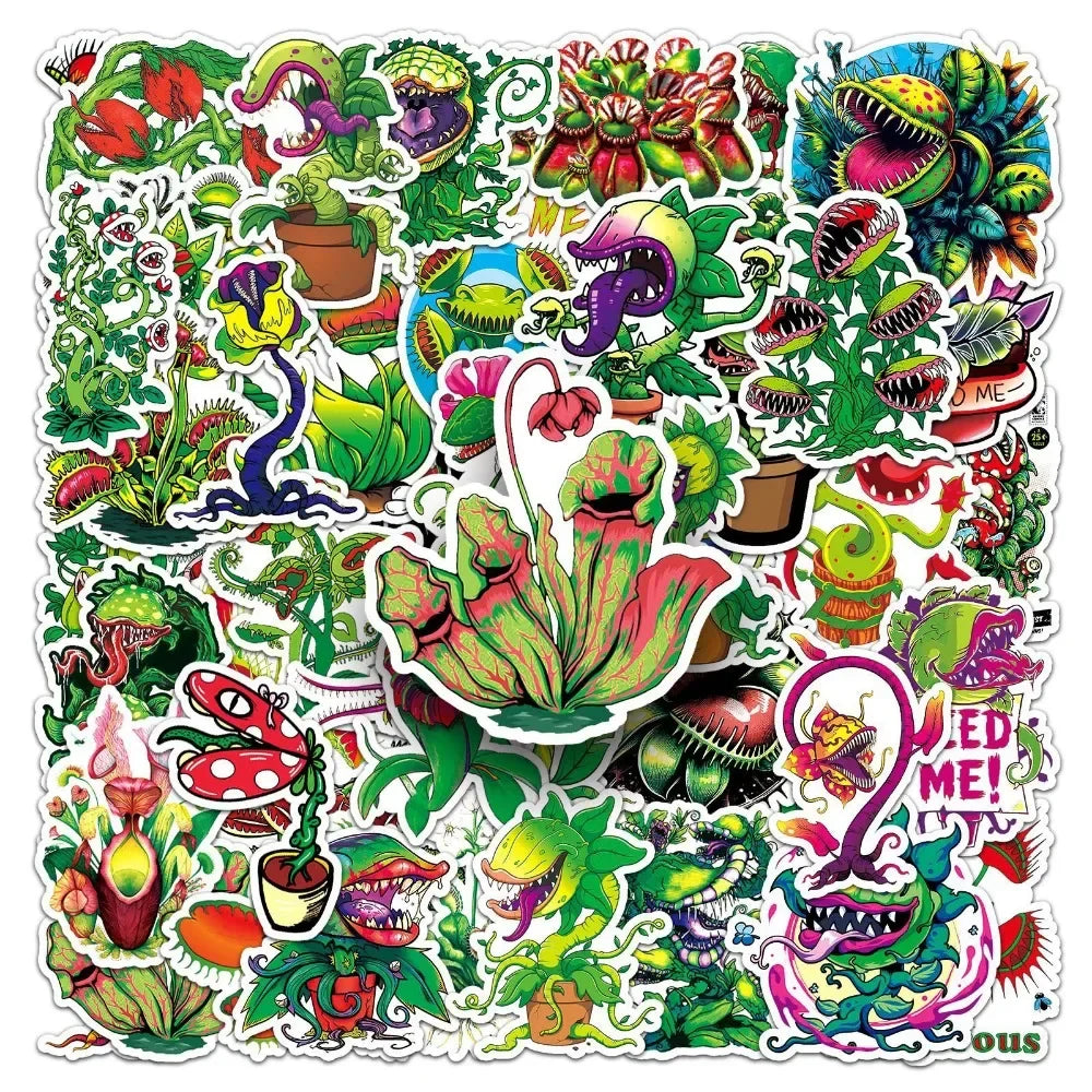 10/50Pcs Cannibal Flower Graffiti Waterproof Skateboard Travel Suitcase Phone Laptop Luggage Stickers DIY Kids Girl Toy (Online Order Only)