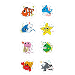 100-500pcs Marine Animals Reward Sticker 8 Designs Cartoon Stickers For Kids Gift Decoration Label Toys Stationery Sticker (Online Order Only)