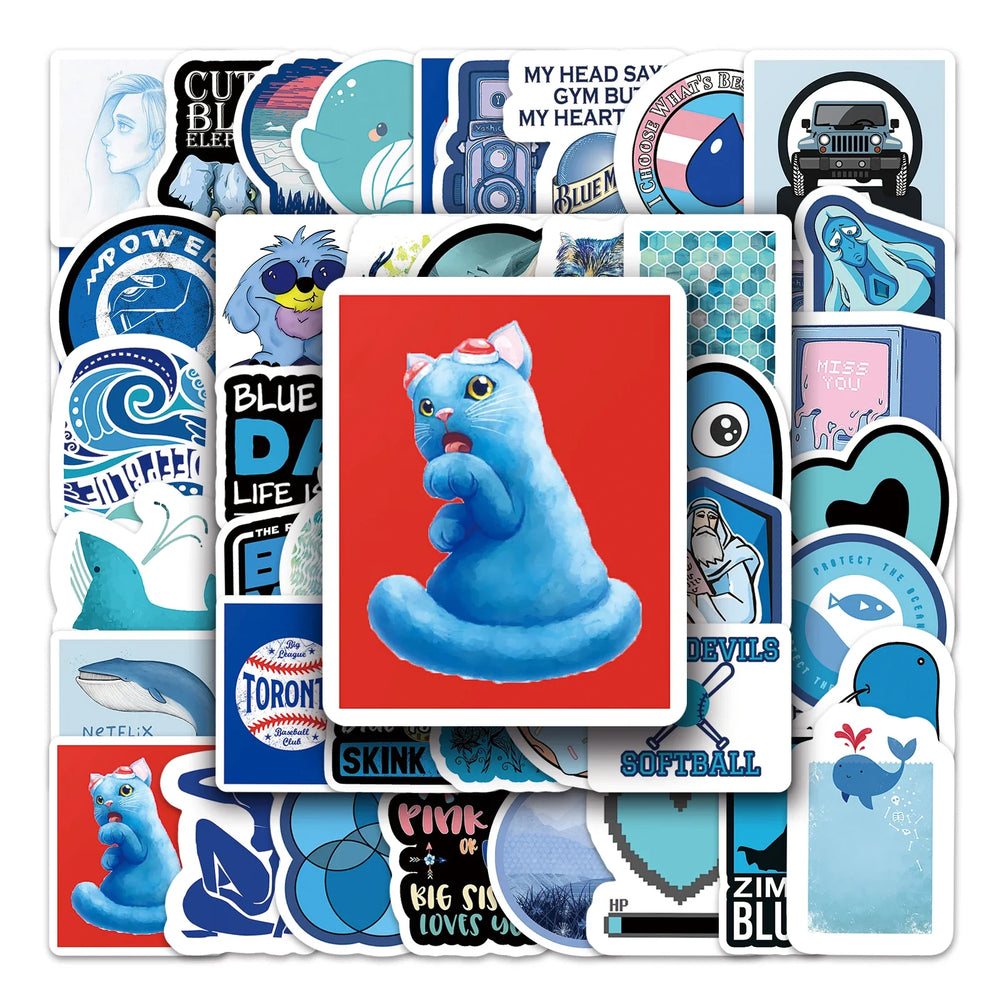 50Pcs Cute Waterproof Vinyl Stickers for Skateboard Snowboard (ONLINE ORDER ONLY)