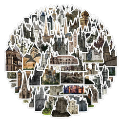 10/60Pcs European Architecture Graffiti Stickers Decals for Kids Toys Laptop Phone Luggage Scrapbook Skateboard Creative Sticker (ONLINE ORDER ONLY)