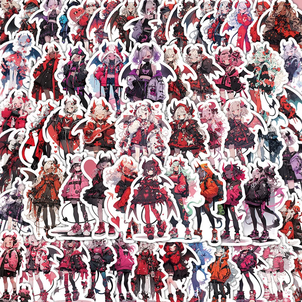 Anime Gothic Daemon Girl Stickers Decals for Kids Toys Guitar Laptop Suitcase Car (Online Order Only)