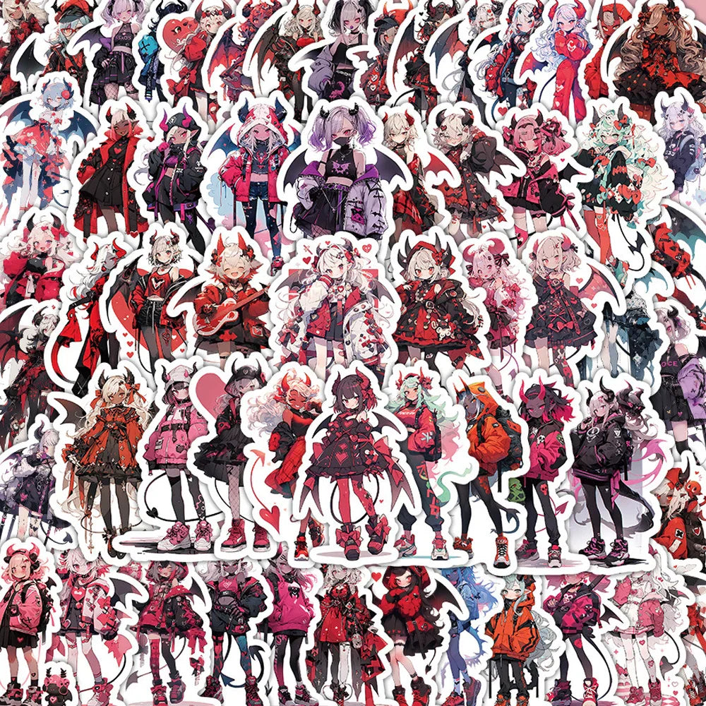 Anime Gothic Daemon Girl Stickers Decals for Kids Toys Guitar Laptop Suitcase Car (Online Order Only)