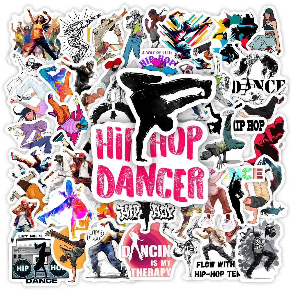 Hip Hop Street Dance Dancer Stickers DIY Toys Decal  for Scrapbook Decorative Laptop Phone Luggage Graffiti Bottles Waterproof (ONLINE ORDER ONLY)