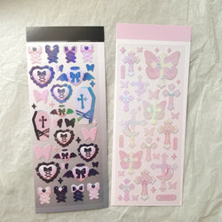 Cute Star Moon Rose Series Laser Stickers Hand Account Idol Card DIY Material Decorative Sticker Personalized Korean Stationery (ONLINE ORDER ONLY)