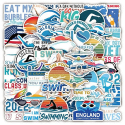 Sports Swimming Stickers 10/25/50pcs Aesthetic Decals for Luggage Cup Notebook Fridge Laptop Phone Case (ONLINE ORDER ONLY)