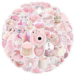 Cute Pink Kawaii Stickers Pack - Aesthetic Decals for Laptop, Phone, Luggage, Stationery (ONLINE ORDER ONLY)