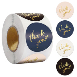 50-500pcs 1inch Blue Thank You Stickers For Envelope Sealing Labels Stationery Supplies Handmade Wedding Gift Decoration Sticker (Online Order Only)
