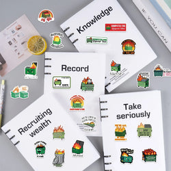 56Pcs Creative Dumpster on Fire Stickers For Phone Suitcase Journal Accessories Scrapbooking Supplies DIY Graffiti Stickers (Online Order Only)