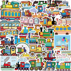 56PCS Cute Cartoon Retro Train Sticker DIY Laptop Luggage Skateboard Graffiti Waterproof Decals Sticker for Kid Toys (ONLINE ORDER ONLY)