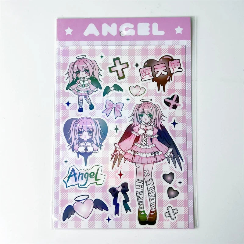 Ins Cute Angel Princess Baseball Girl Sticker Scrapbooking DIY Album Decoration Sticker Aesthetic Personalized Kawaii Stationery (ONLINE ORDER ONLY)