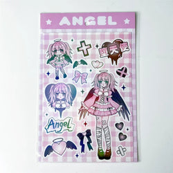 Ins Cute Angel Princess Baseball Girl Sticker Scrapbooking DIY Album Decoration Sticker Aesthetic Personalized Kawaii Stationery (ONLINE ORDER ONLY)