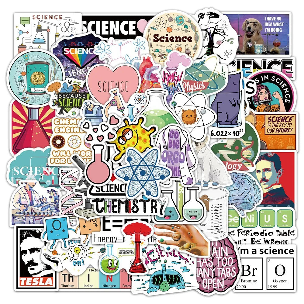 Chemistry Lab Stickers: Funny Science Graffiti for Scrapbooking, Laptop, Phone, Suitcase, Helmet (10/50/100pcs) (ONLINE ORDER ONLY)
