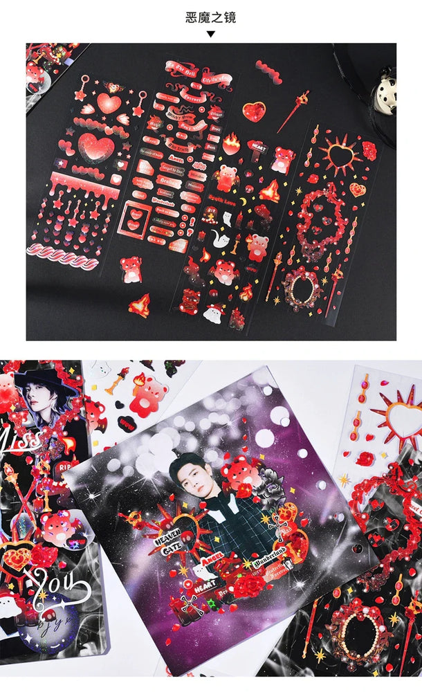 4pcs/set Sweet Cool Bear Call Series Scrapbooking Sticker Korean ins Hand Account Idol Card DIY Deco Material Sticker Stationery (ONLINE ORDER ONLY)