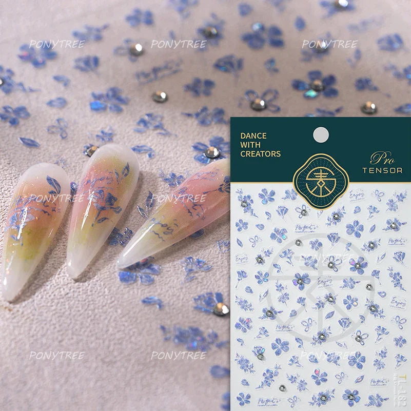 Pretty White Butterfly Flower Wreath Love Heart Crown Corsage Corolla Garland Delicate Adhesive Nail Art Sticker Manicure Decals (ONLINE ORDER ONLY)