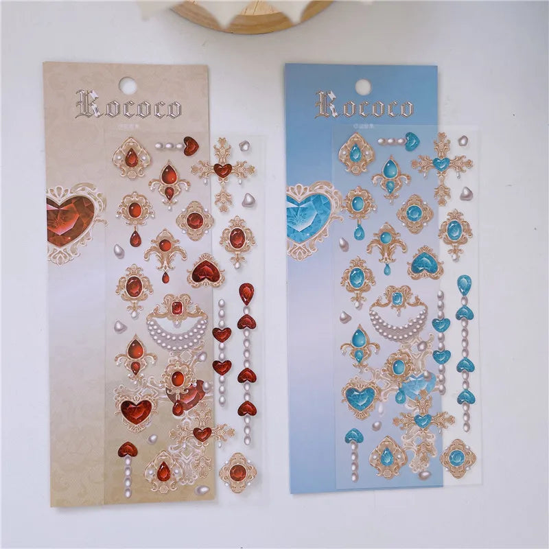 Cute Love Gem Pearl Stickers Diary Scrapbooking DIY Album Decoration Sticker Aesthetic Personalized INS Kawaii Korean Stationery (ONLINE ORDER ONLY)