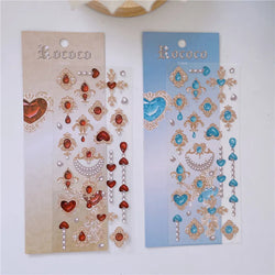 Cute Love Gem Pearl Stickers Diary Scrapbooking DIY Album Decoration Sticker Aesthetic Personalized INS Kawaii Korean Stationery (ONLINE ORDER ONLY)