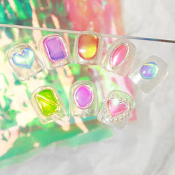 10/11/16Pcs Vibrant Aurora Holographic Nail Foils Ice Cube Cellophane Laser Jewelry Candy Nail Stickers Chameleon Manicure Decor (ONLINE ORDER ONLY)