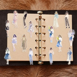 50PCS Kawaii Fashion Girl PET Sticky Sticker Aesthetic Korean Stationery DIY Decoration Scrapbooking School Supplies for Kids (ONLINE ORDER ONLY)