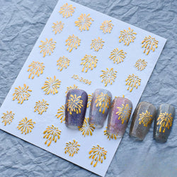 Shiny Laser Constellation Totem Pink Blue Gold Silver Shell Starfish Moon Star 3D Self Adhesive Nail Art Sticker Manicure Decals (ONLINE ORDER ONLY)