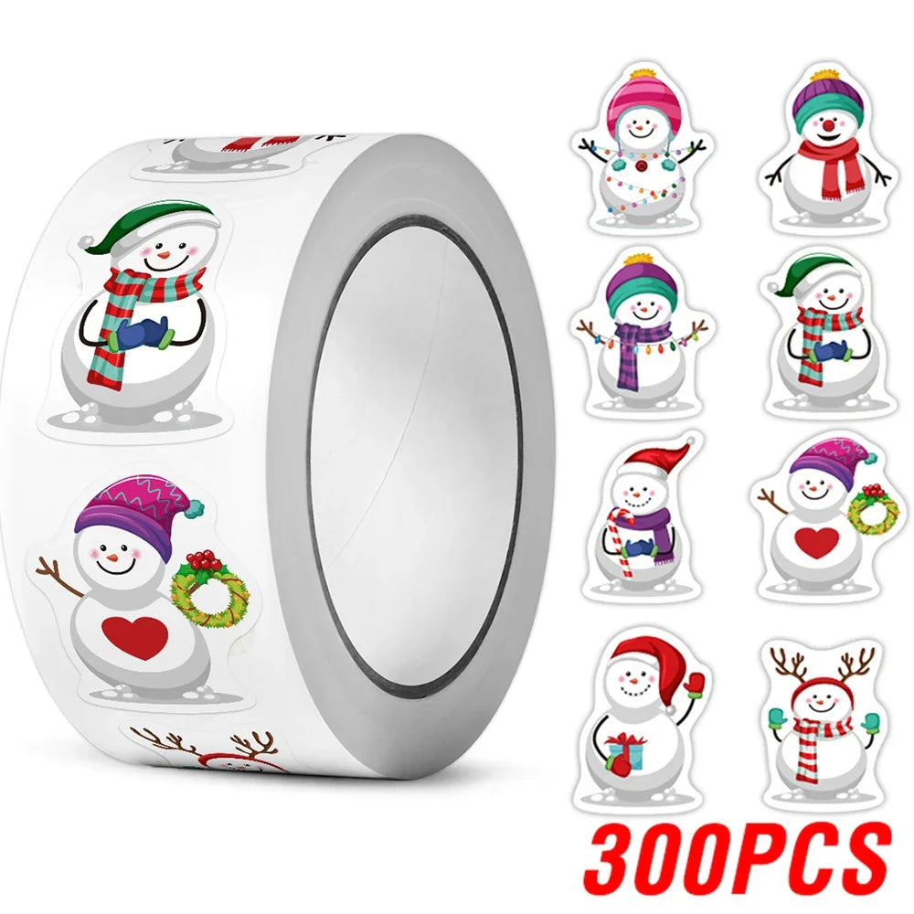 100-500pcs Heterotypic Christmas Snowmans Stickers DlY Gift Holiday Christmas Party Decoration Labels Stationery Stickers (ONLINE ORDER ONLY)