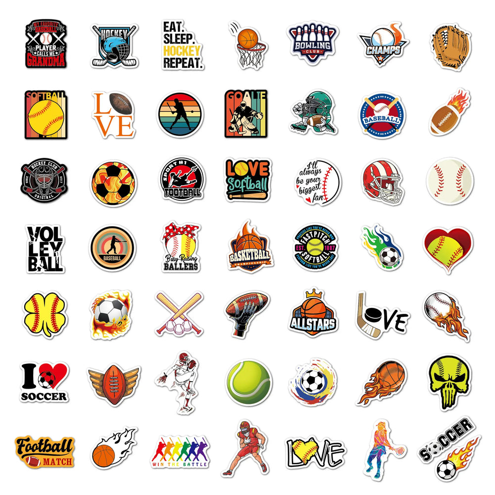 10/30/50/100PCS Ball Sports Sticker Basketball Soccer Waterproof Graffiti DIY Case Cute Laptop Skin Kawaii Packaging Aesthetic (ONLINE ORDER ONLY)