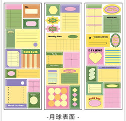 6pcs/lot Inspiration Records Series Writable Sticker Diary Scrapbooking Collage Sticky Note Decoration Sticker Kawaii Stationery (Online Order Only)