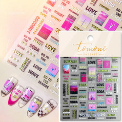 Retro Glass Geometry Glaze Rectangle Round Rose Camellia Adhesive Nail Art Stickers Frame Gemstone Charm Noble Manicure Decals (ONLINE ORDER ONLY)