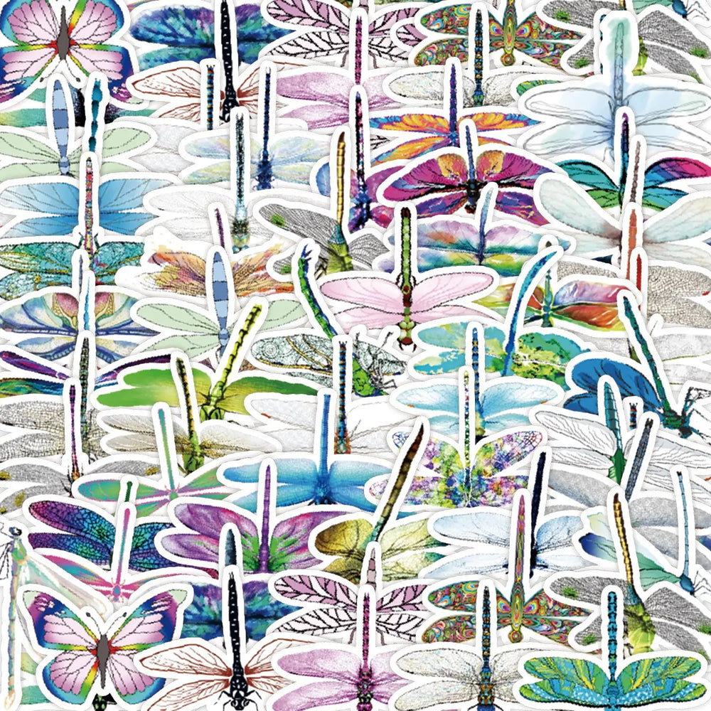 50pcs Cute Dragonfly Graffiti Stickers for Helmet, Wall, DIY Decoration (ONLINE ORDER ONLY)