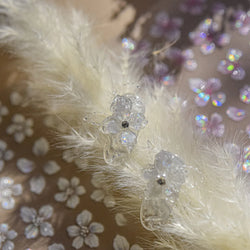 Vigour Crystal Flower Peach Blossom Garden Springtime Petal Self Adhesive Nail Art Stickers Chic Jelly Rhinestone Manicure Decal (ONLINE ORDER ONLY)