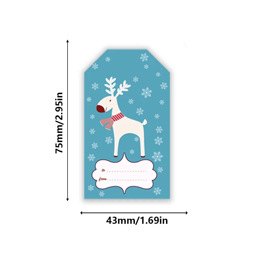 50-250pcs New Merry Christmas Stickers Rectangle Christmas Gift Box Decor Seal Sticker Cute Santa Stickers Stationery (ONLINE ORDER ONLY)